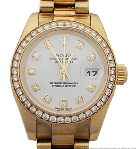 Rolex  Datejust 18k Gold Factory Diamond 179138 Ladies Watch Box Papers 	 - Picture 1 of 10