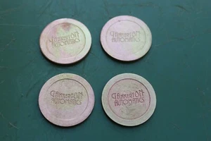 4 x 20p Brass Tokens Gaming Coin Tankerton Automatics Eurocoin Token - Picture 1 of 2