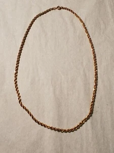 Catena Corda Oro Francese 18 pollici 3 mm 24k Collana Placcata Oro Giallo - Foto 1 di 7