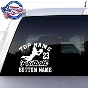 Vinyl Decal Football Player Team Personalized Car window Sticker Your Text - Picture 1 of 20