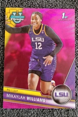 2023 Bowman University Chrome Mikaylah Williams Pink Wave #/125 Bowman 1st - Image 1 of 2