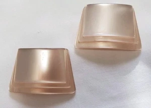 Vtg Shoe Clips Tip Toe LUCITE 60's Light Pearlized Beige EUC - Picture 1 of 4