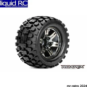 Roapex R/C R3003-CB0 Rhythm 1:10 Monster Truck Tire Chrome Black Wheel with 0 - Picture 1 of 1