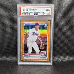 2020 Bowman Chrome Thomas Saggese Orange Refractor #/25 PSA9 MINT 1st Cardinals - Picture 1 of 2