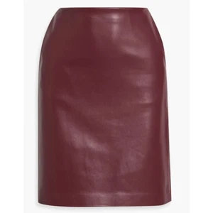 Theory Damen Clean Bleistiftrock L Bedford Kunstleder Burgund 4 Neu mit Etikett 295 - Bild 1 von 9