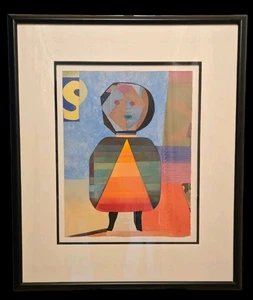 Le Enfant Le Triangle Bariole, 1911-1994 Max Papart firmado a mano enmarcado - Imagen 1 de 6