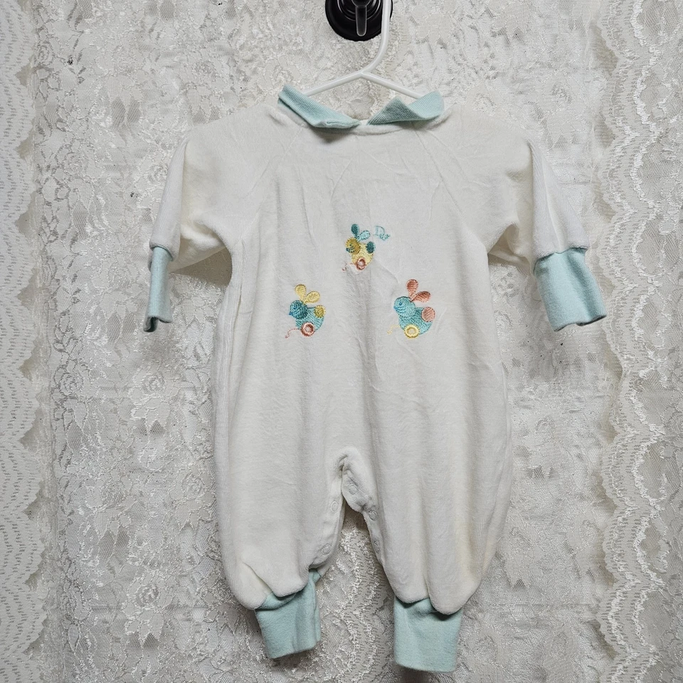 Vintage Baby Dior Pajamas Size 3 Months (Some Staining As Pictured) - Image 1 of 4