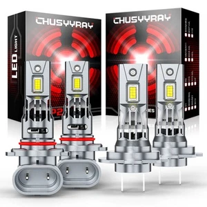 For BMW S1000R 2014 2015 2016 2017 4pcs 9005+H7 LED Headlight Bulbs 6000K White - Picture 1 of 13