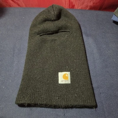Máscara facial tejida Carhartt pasamontañas negra acrílico esquí snowboard invierno gorro sombrero  Foto 1 de 4