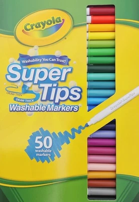 Crayola 50 count Washable Super Tips Colouring Markers 50 Colors 58-5050 - Image 1 of 4