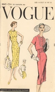 Vogue 8847 Sleeveless Sheath Dress w Released Side Pleats, Bolero Jacket Sz 14 - Picture 1 of 5