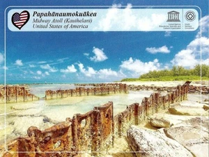 Postcard Hawaii Papahanaumokuakea Midway Atoll Kauihelani WHS Unesco Site MINT - Picture 1 of 2