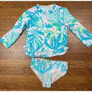 Lilly Pulitzer Girls' Rash Guard Swim Suit Size 5 - Picture 1 of 7