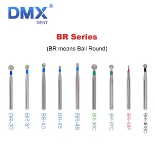 Bola redonda de diamante dental DMXDENT FG 1,6 mm para pieza de mano de alta velocidad 5 piezas - Imagen 1 de 29