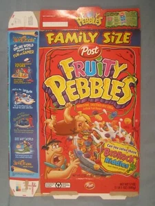 2002 MT Cereal Box POST Fruity Pebbles BEDROCK RIDDLES [Y155B3g] - Imagen 1 de 2