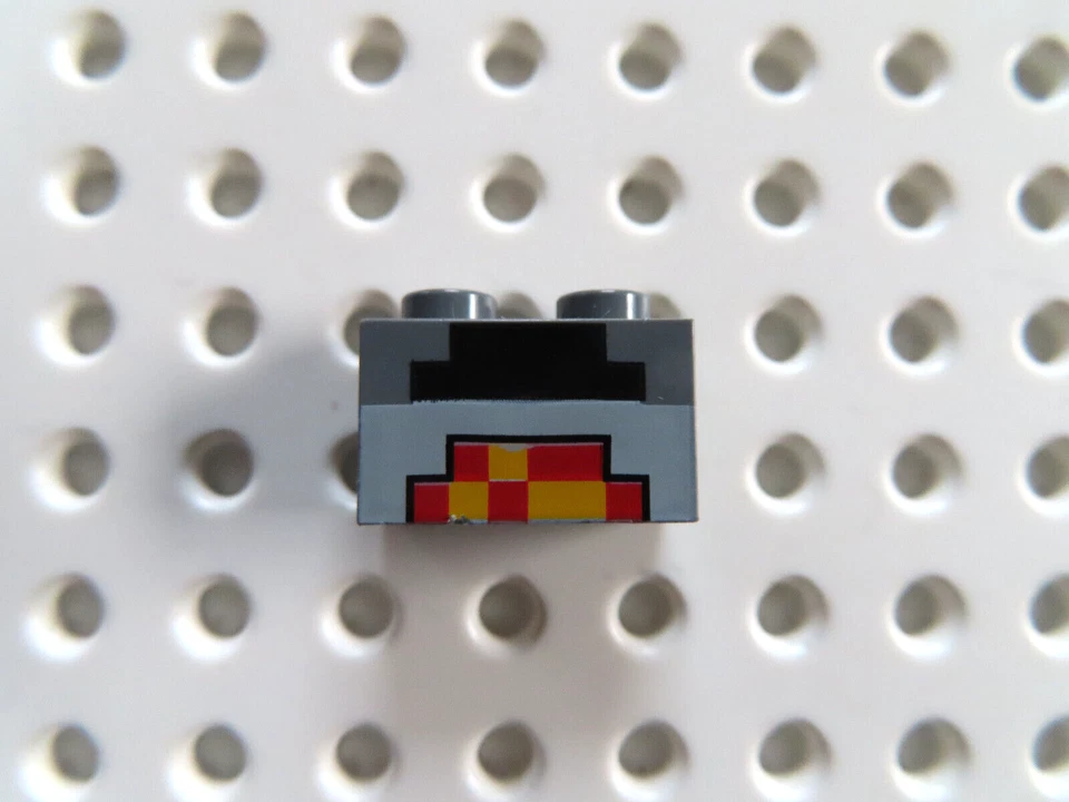 LEGO 1 x Stein 3004pb162  neu dunkelgrau 1x2 bedr. Minecraft Pixel 21155 21144 - Bild 1 von 1