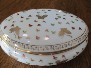 VTG LENWILE CHINA-ARDALT HP 2" TALL 4 1/2" X 5 1/2" BUTTERFLY TRINKET BOX-JAPAN - Picture 1 of 11