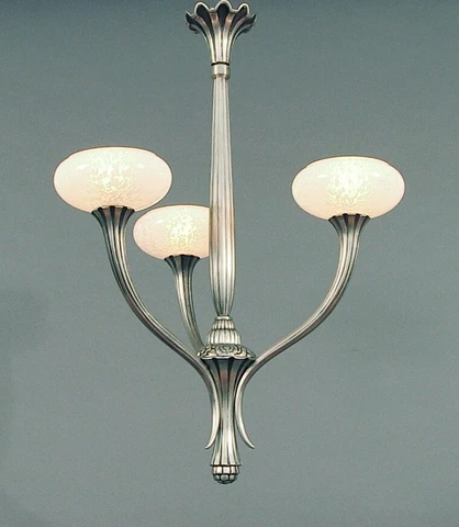 1920s French Art Deco Nickel-Plated Chandelier in the Ruhlmann High Style Cover
