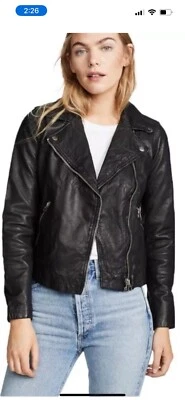 NUEVO Sam Edelman 100% Cuero Cordero Negro Mujer Motociclista Chaqueta M $ 360 Foto 1 de 4