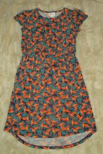 LuLaRoe Mae Girl's 10 Hummingbird Pockets Stretch Dress