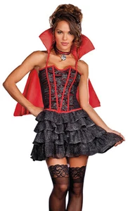 Lady is a Vamp Vampire Costume, Dreamgirl 7603, Adult 3 Piece, Size S, M, L, XL - Picture 1 of 3