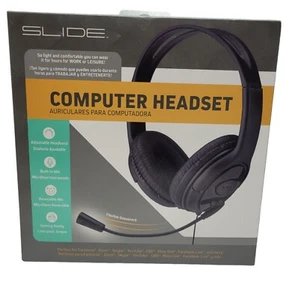 Slide Computer Gaming Headset Microphone Comfort Air Cushions Audio Adapter NEW! - Picture 1 of 4