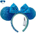 Disneyparks Diamond Bow Handband Blue Mickey Minnie Mouse Ears Disneyland Gift