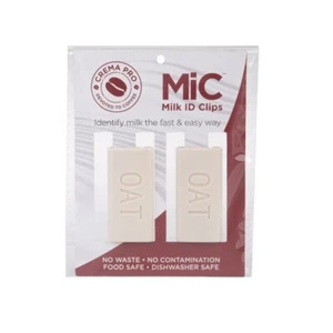 Set with 2 Milk ID CLIPS Pro Milk ID Clips Crema Jug Handle - White OAT - Picture 1 of 3