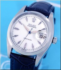 ROLEX OYSTERDATE PRECISION  STEEL  WHITE DIAL MANUAL WINDING Ref.6494