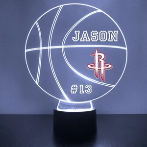 Lámpara de ventilador deportivo LED de baloncesto con luz nocturna de los Houston Rockets personalizada gratuita - Imagen 1 de 10