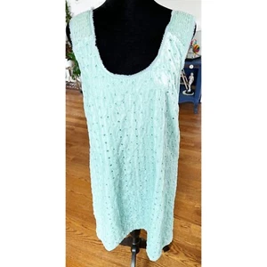 Free People Samtkleid Minikleid mit Perlenverzierung türkis Gr.(12) - Bild 1 von 9