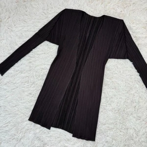 Original Pleats Please Shirt Strickjacke Issey Miyake dunkelbraun Gr.3 Japan 12780 - Bild 1 von 10