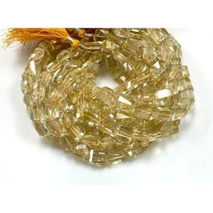 Natural Citrine Gemstone Faceted Freeform Nuggets Shape Handmade Beads 10-12mm - Picture 1 of 10