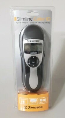 Emerson Slimline Caller ID Telephone EM-2516 Black NEW SEALED - Image 1 of 2