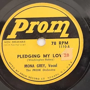 7 Zoll PROM Records 78 1/min kleines Loch Pledging My Love & Cherry rosa Apfelblüte - Bild 1 von 4
