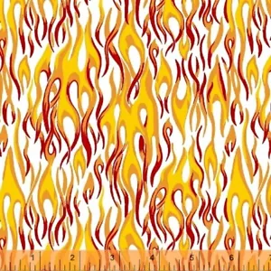 Fire Flames Fabric BTY, Windham Fabrics, 51268-1, Monster Truck Flames - Picture 1 of 1