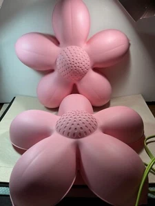 2 IKEA Hanging Night Light Pink Flower Wall Lamp w/ Bulb Large 14" Smila Blomma - Picture 1 of 9