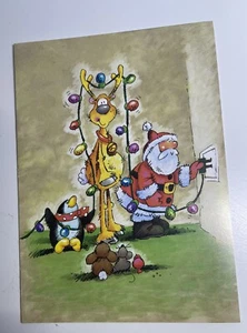 Papierzaubergruppe lustige Weihnachtskarte Weihnachtsmann süß - Bild 1 von 3