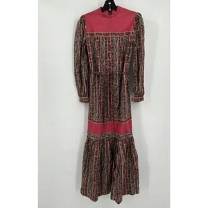 Vintage Womens Handmade Maxi Dress Size S Prairie Cottagecore Paisley Boho - Picture 1 of 7