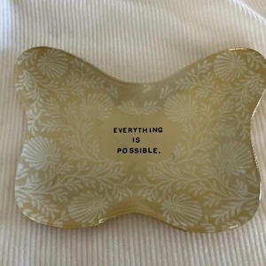 Sugar Boo & Co Butterfly Trinket Dish Everything Is Possible gold & white design - Picture 1 of 11