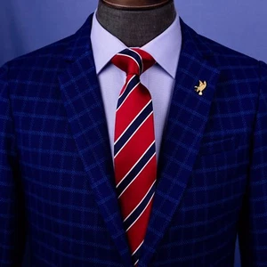Red & Blue Sexy Formal Business Striped 3 Inch Tie Mens Professional Fashion - Picture 1 of 8