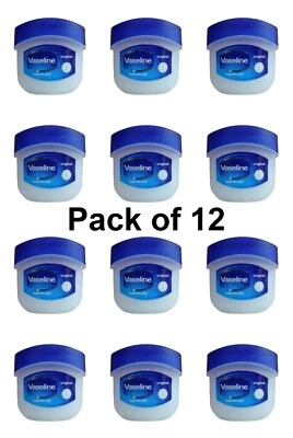 12 Pack Mini Vaseline Petroleum Jelly Lip Balm Travel Size 5.5g. EXP DATE 8/2026