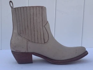 Botas para mujer Frye Sacha Chelsea con punta de corte blanco cuero en apuros 6 B - Imagen 1 de 19