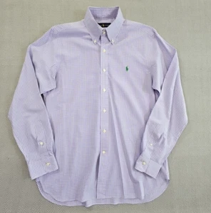 Ralph Lauren Men's Shirt Long Sleeve 15 1/2 39 Purple Checkered LS BU EUC LN - Picture 1 of 15
