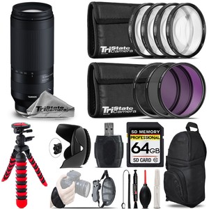 Tamron 70-300mm f/4.5-6.3 Di III RXD Lens (E)+Macro Filter Kit -64GB Kit