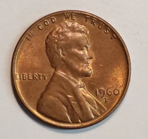 1960 D Lincoln Wheat Cent w/error- (9 in the date is filled in) - Picture 1 of 3