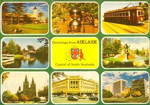 Adelaide Multi View Postcard. Vintage 80s Old South Australia Card - Picture 1 of 2