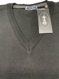 PULLOVER -XXL- SCHWARZ L/S 100% MERINOWOLLE HERREN - Bild 1 von 6