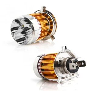 2X Strobe 9W White&RGB H4 Angel Eye Fog Lamp 900LM led Bulb Motorcycle Headlight - Picture 1 of 12