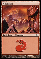 Mountain (378) - Foil ~ Moderately Played 10th Edition Tenth MTG Magic UltimateM
